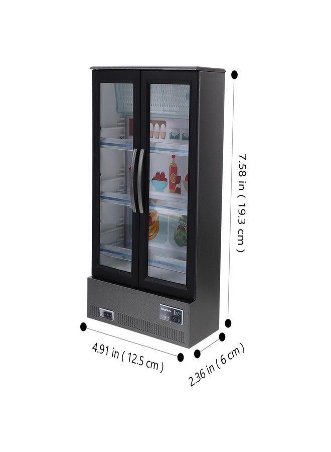 Bestonzon Miniature Doll House Refrigerator Model Realistic Fridge for Crafts Decor for Micro Landscapes Accessory for Miniature Scenes - Image 2